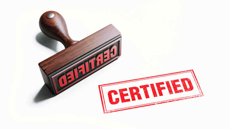 certified datasheets