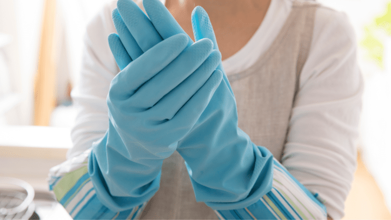 guantes quirúrgicos desechables de goma para examen