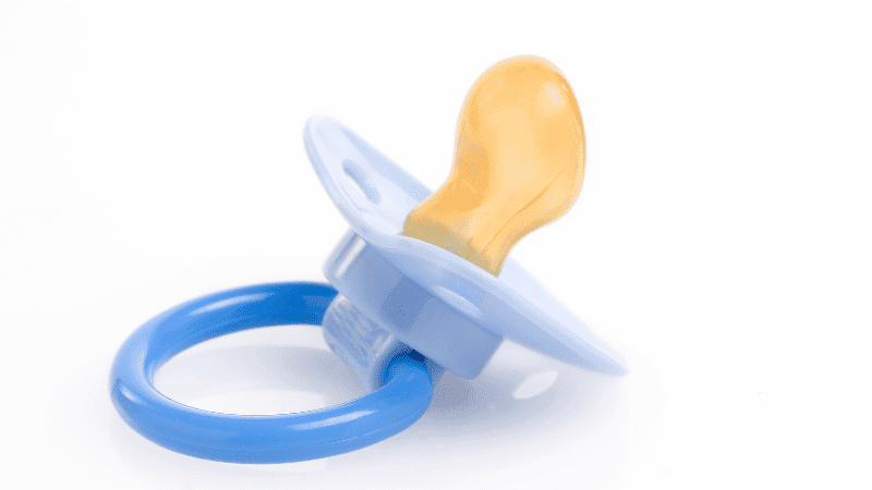 A Blue Silicone Pacifier
