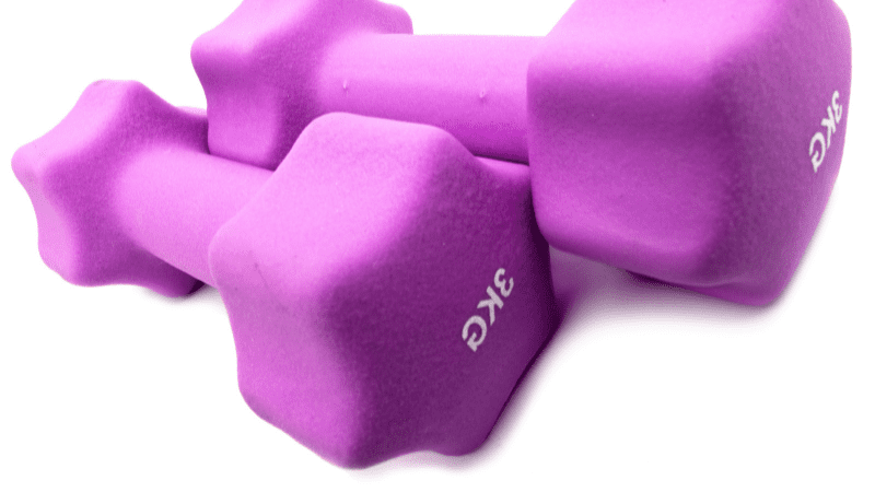 dumbbells in a neoprene cover