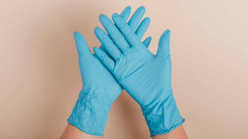 Nitrile rubber gloves