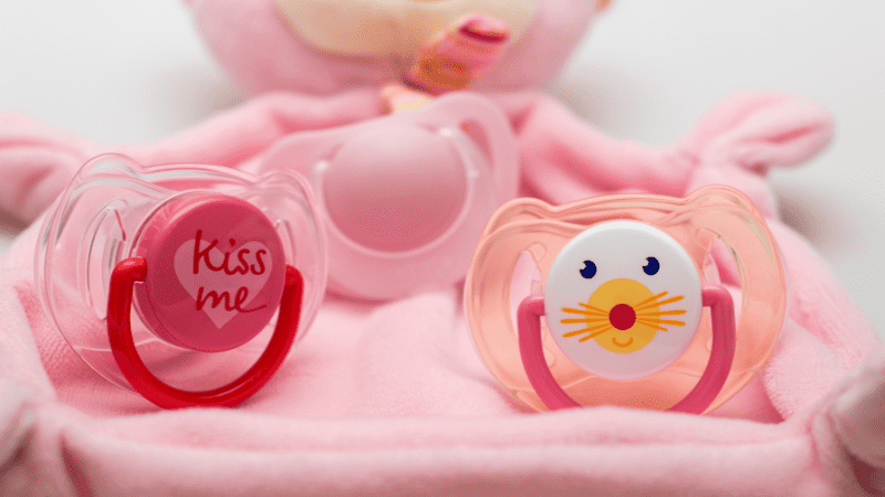 pink pacifier for child