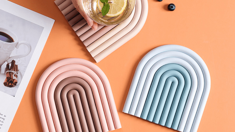 rainbow silicone table mat