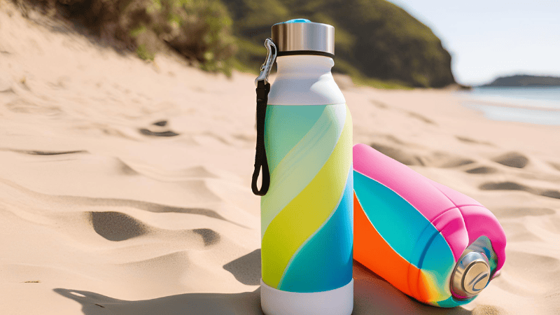 water bottle in the desert