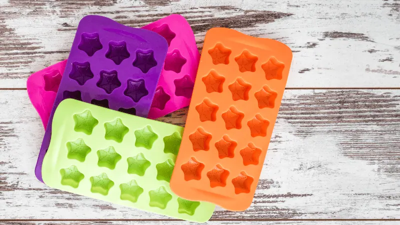 Colorful silicone ice cube trays