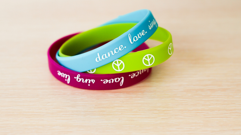 Silicone rubber bracelets