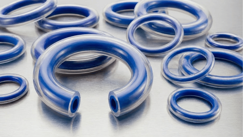 blue FEP-encapsulated O-rings