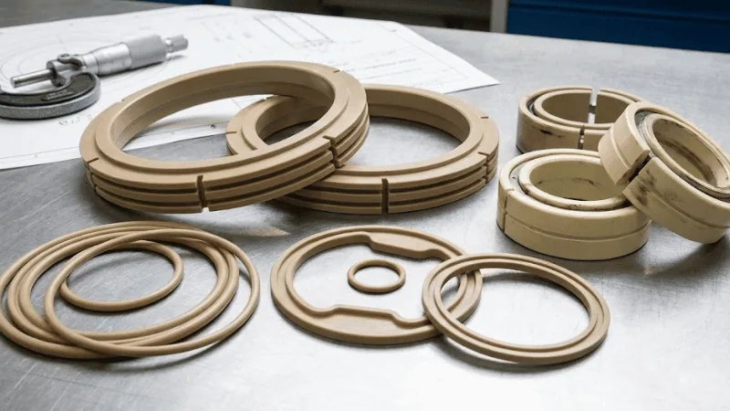 PEEK seals, bearings, and compressor rings