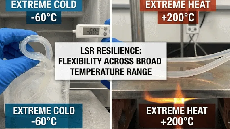 LSR can maintain resilience and flexibility over a broad temperature range.