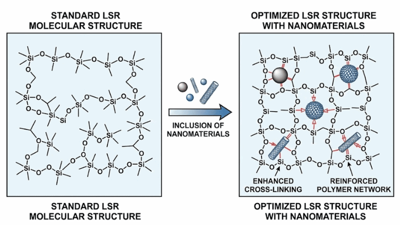 La inclusión de nanomateriales puede modificar y optimizar la estructura química del LSR. 