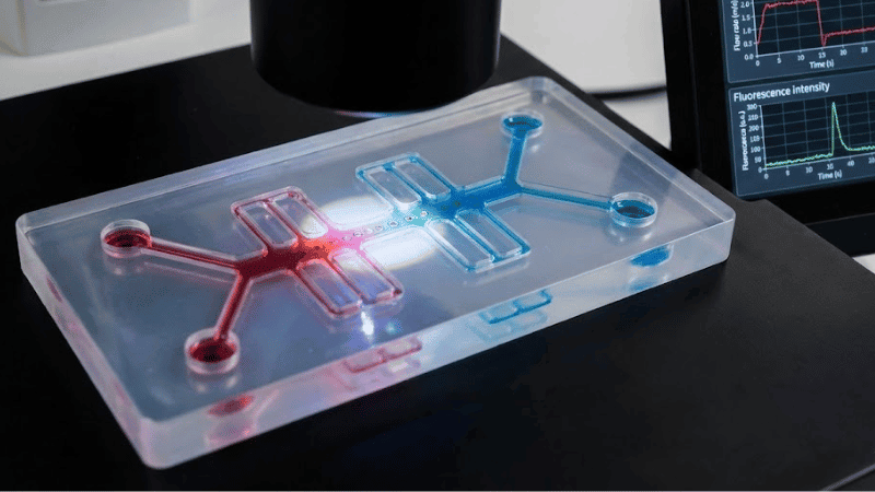 LSR en un dispositivo de laboratorio en un chip