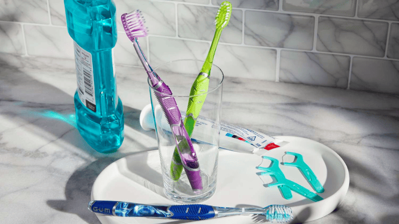 toothbrushes with rubber grips