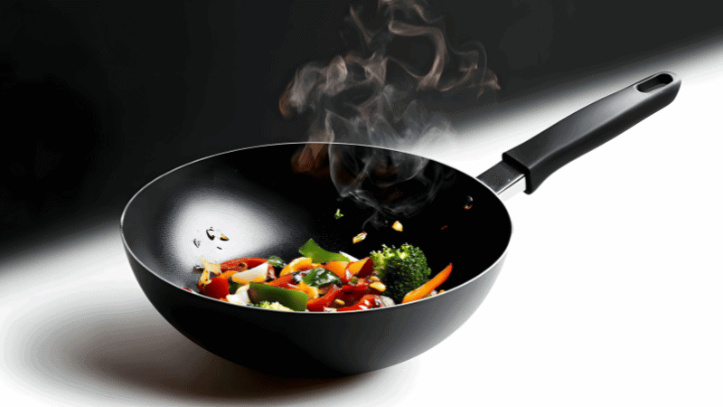 The handles of woks made by thermoset injection molding.