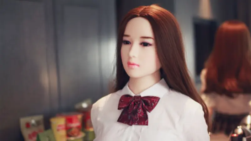 sex adult female made of silicone rubber with bright eyes