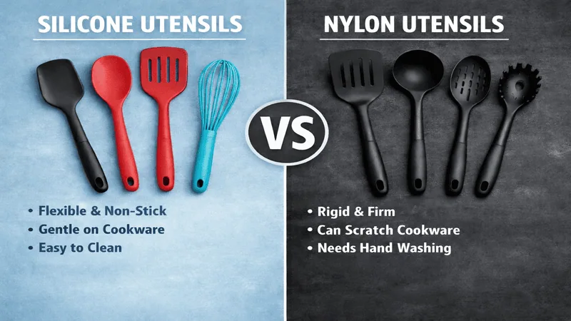 silicone vs. nylon cooking utensils